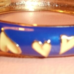Betsy Johnson Blue Yellow heart bangle Bracelet